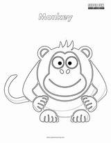 Coloring Monkey Cartoon Fun sketch template