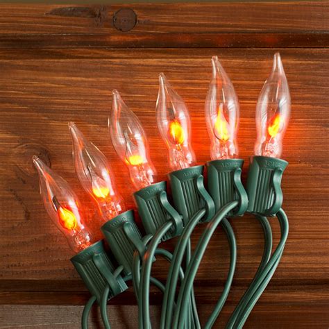 outdoor string lights flickering flame string lights  outdoor  bulbs  ft green wire