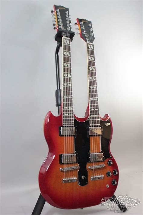 gibson eds   rare cherry sunburst  jimmy page style double neck  guitar  sale