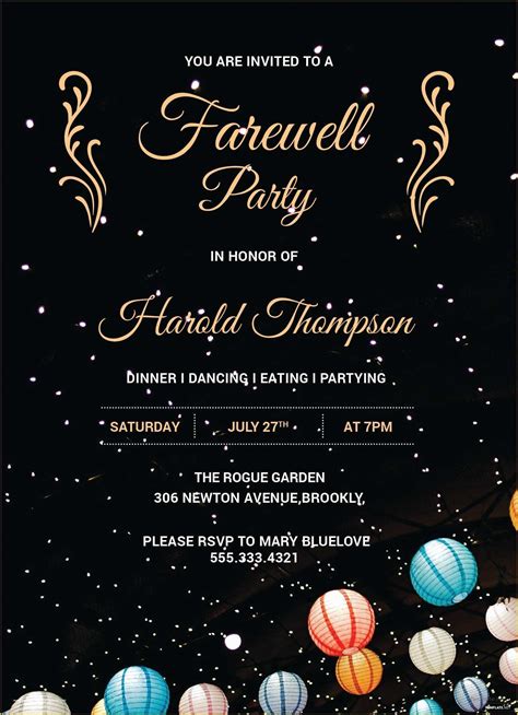 Farewell Party Invitation Template Free Of Farewell Party Invitation