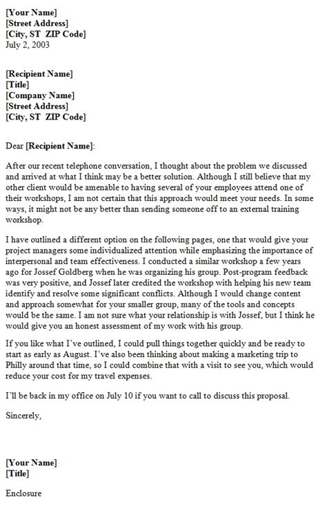 cover letter  proposal template sample