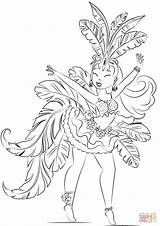 Coloring Samba Dancer Pages Beautiful Brazil Drawing Printable Paper Supercoloring Categories sketch template