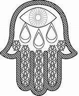 Hamsa sketch template