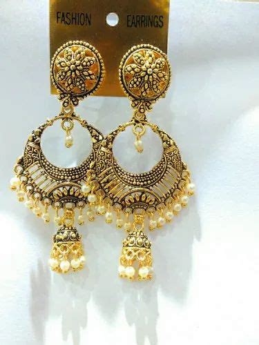 gold yellow fashion earrings packaging type packet rs pair id