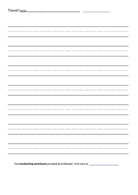 blank ruled  handwriting worksheets  kindergarten