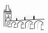 Charles Bridge Drawing Prague Historical Illustration Simple sketch template