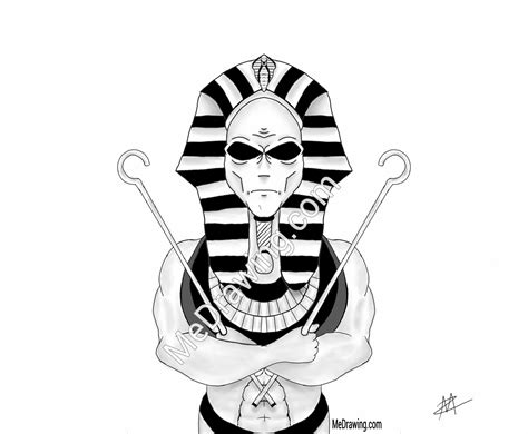 Alien Egyptian Pharaoh Drawing