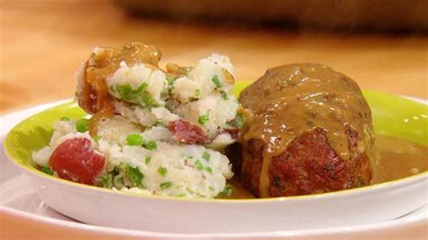 rachael s spring meatloaf with mashed potatoes and peas rachael ray show