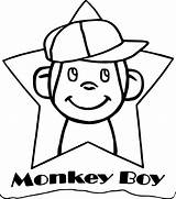 Coloring Happy Star Monkey Boy Wecoloringpage sketch template