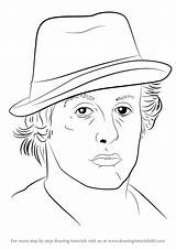 Sylvester Stallone Draw Drawing Step Celebrities Tutorials Drawingtutorials101 sketch template