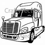 Freightliner Cascadia Camiones Trailers Cab Colorear Tractomulas Llantas Kenworth Camión Vectorified sketch template