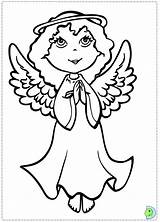 Coloring Angel Christmas Pages Angels Print Dinokids Close Colouring sketch template