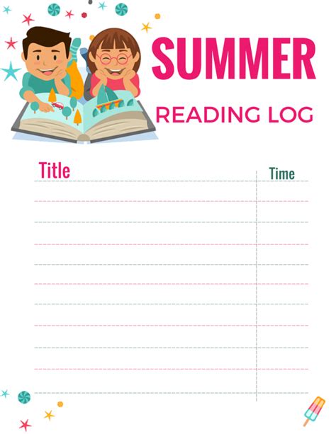 summer reading log  printable