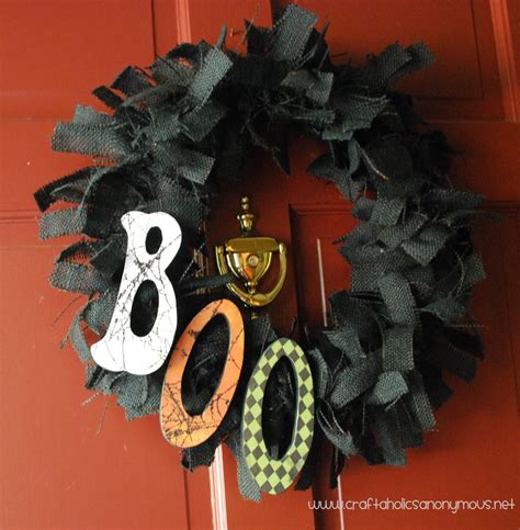 black burlap halloween wreath