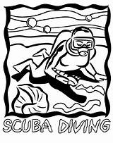 Diving Scuba sketch template