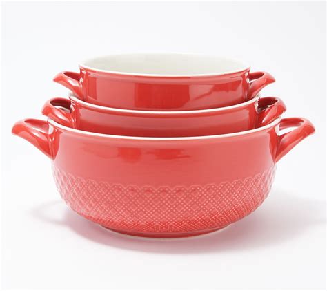 cooks essentials set   ceramic bowls  lids qvccom