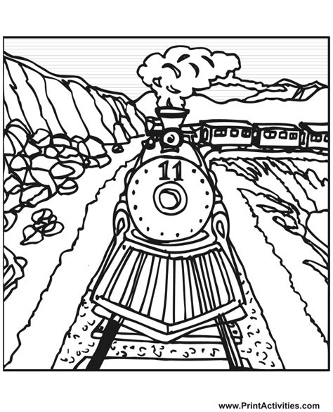steam train coloring page train number    tracks