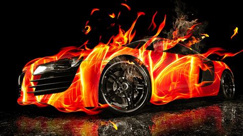 burning car full hd wallpaper  background image  id