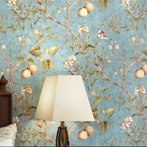beibehang amerikaanse behang retro apple boom bloem behang slaapkamer woonkamer achtergrond pure