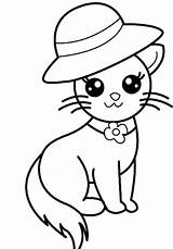 Kucing Mewarnai Kartun Hewan Lucu Warna Bertopi Digambar Paud Sketsa Imut Menggambar Kunjungi Berlatih sketch template