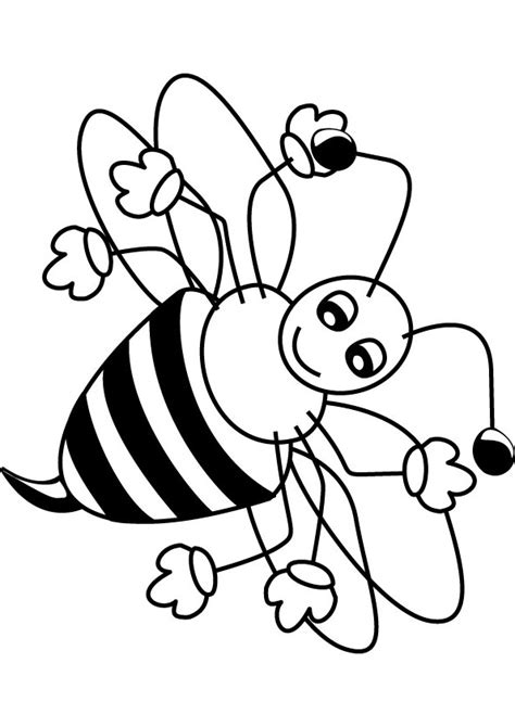 happy bee coloring drawing