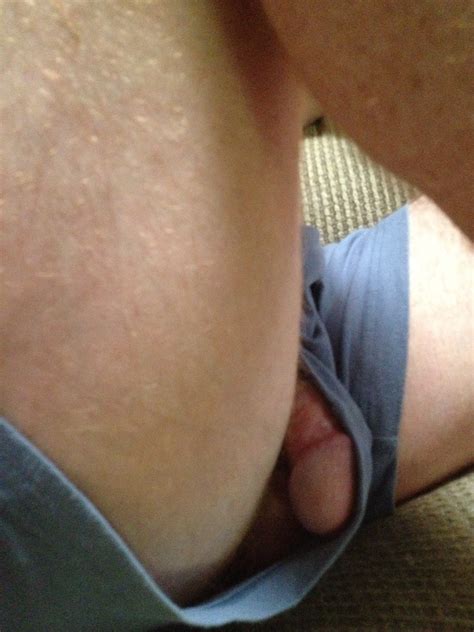 peeking out of mens shorts