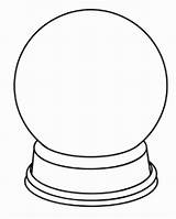 Globe Snow Coloring Template Clipart Snowglobe Pages Globes Christmas Outline Easy Winter Printable Drawing Blank Colouring Clip Crafts Adult Kids sketch template