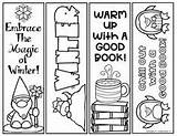 Bookmarks Coloring Winter Printable Pages sketch template