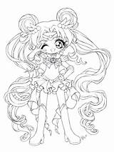 Sailor Sailormoon Chibi Sureya Scouts Coloriages Chezsteffy Mangas Tsukino sketch template