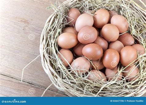 eggs   rattan basket stock photo image  shape rattan