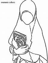 Coloriage Islam Ramadan Coloriages Hijab Coran Colorier Calligraphie Arabe Modele Hijabi Imprimer Broderie sketch template