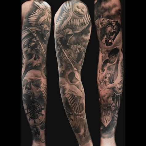 Angels And Demons Tattoo Sleeve Tattoos Tattoo Sleeve Designs Demon