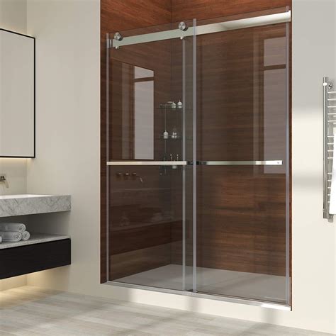 elegant double sliding frameless shower door  width adjustment