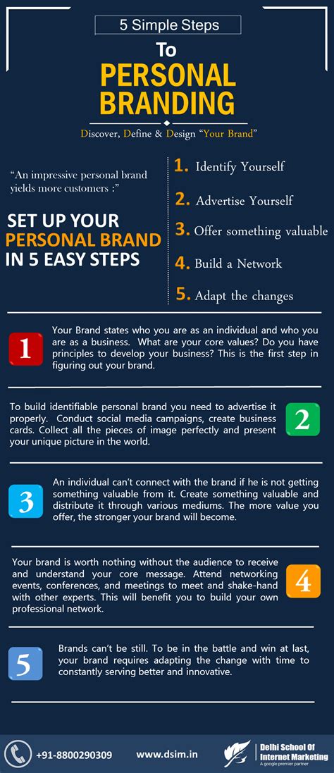 infographic  easy steps  build  personal brand delhi school  internet marketing