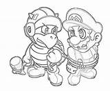 Hammer Bro Coloring Mario Pages Attack sketch template