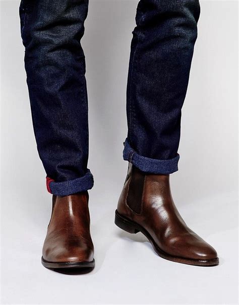 asos asos brand asos chelsea boots  leather brown leather chelsea boots chelsea boots men