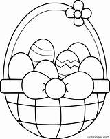 Easter Basket Coloring Pages Printable Print Easy Bunny Colouring Egg Kids Vector Book Template Size Flower Format Choose Board sketch template