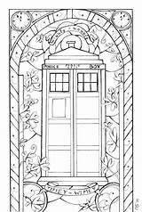 Tardis Coloring Pages Who Stained Glass Doctor Printable Outline Colouring Winter Deviantart Scarlett Outlines Paper Embroidery Crafts Books Printables Crafty sketch template