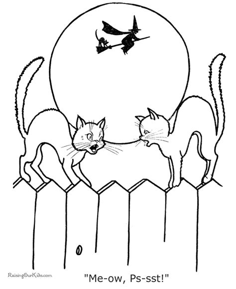 halloween cats coloring pages cute