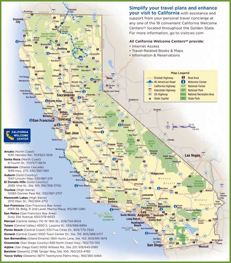 california tourist map printable maps