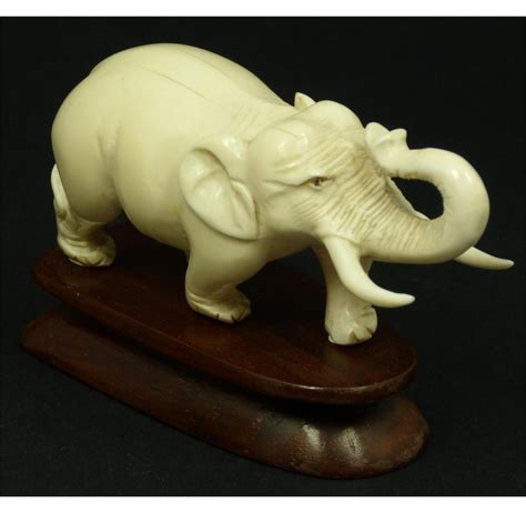 antique hand carved ivory elephant