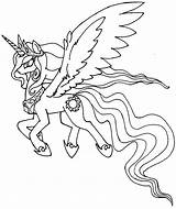 Pony Celestia Luna Titanosaur Majestic Unicorn Getcolorings Albanysinsanity Coloringhome Deviantart sketch template