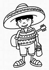 Mexican Sombrero Mexicain Mexique Thème Autour Mexicaine Maternelle Colouring Hispanic Clipartsco sketch template