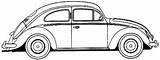 Beetle Volkswagen Sketch Car Vw Outline Käfer Coloring Auto Drawings Illustration Pages Template Autos sketch template