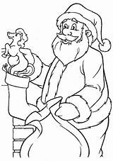 Coloring Pages Giving Santa Gifts sketch template