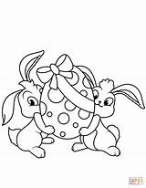 Easter Coloring Bunnies Two Egg Påsk Pages Målarbilder Bilder Gratis Bunny Supercoloring sketch template