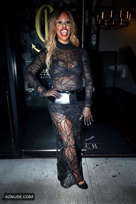 Laverne Cox Sexy At Catch La In A See Through Black Outfit Aznude