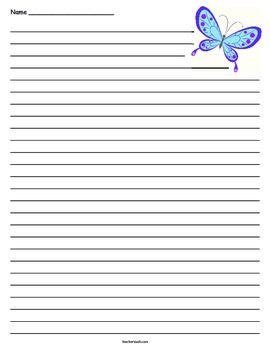 butterfly lined paper lined paper paper note paper