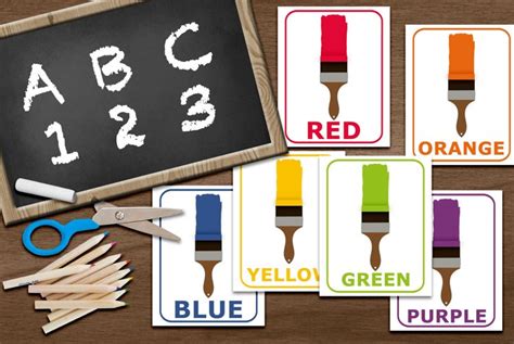 color teaching cards  kids