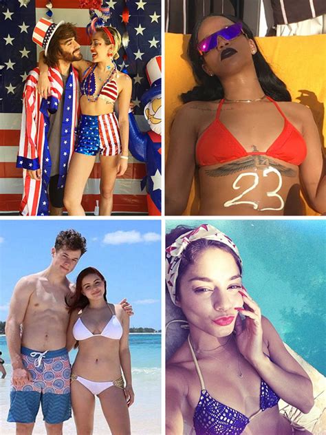 [pics] celebrities in red white and blue bathing suits in